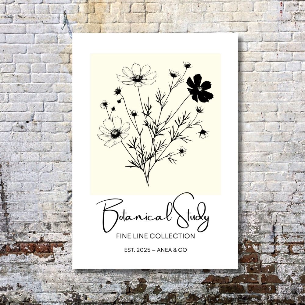 Botanical Study Collection floral poster featuring detailed botanical illustrations by ANEA