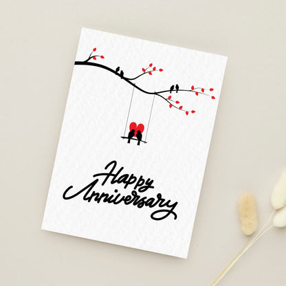 Birds on the Swing Anniversary Card