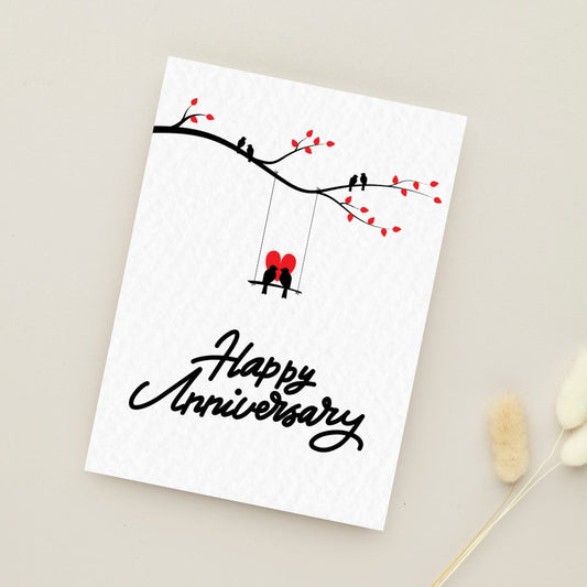 Birds on the Swing Anniversary Card