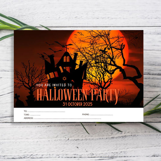 MOON HALLOWEEN PARTY INVITATION