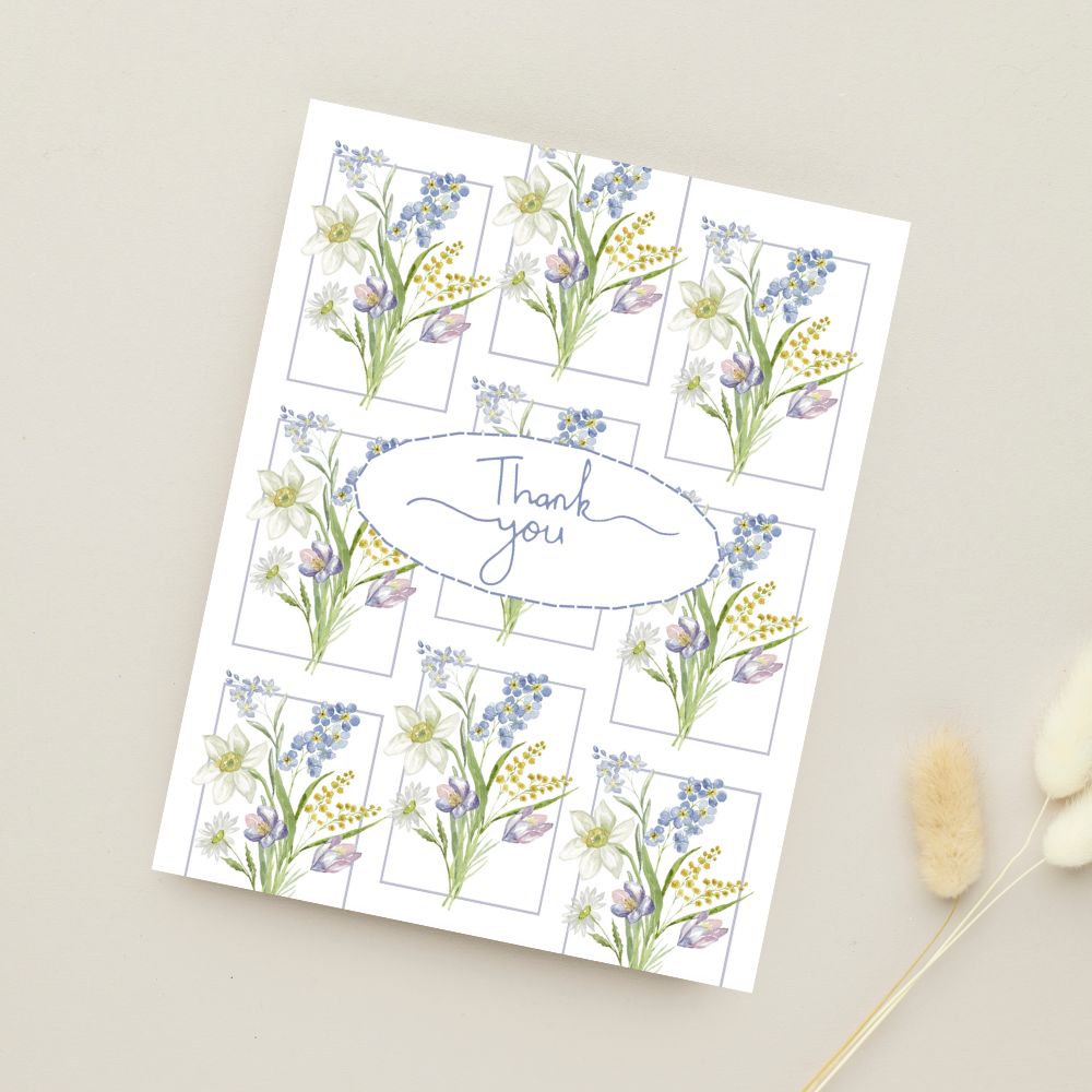 Wild Flowers Thank You Card