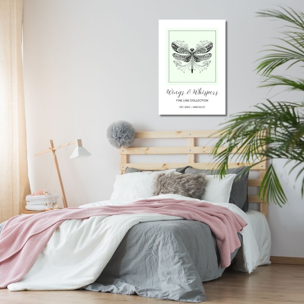 Wings & Whispers Fine Line Collection butterfly poster featuring delicate line art by ANEA