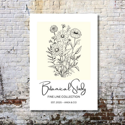 Botanical Study Collection floral poster featuring detailed botanical illustrations by ANEA