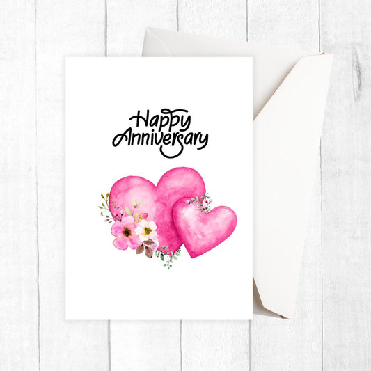 PINK HEARTS ANNIVERSARY CARD