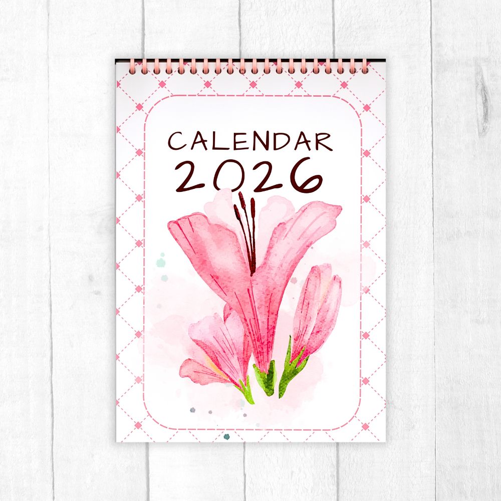 Beautiful Floral Design Wall Calendar 2026
