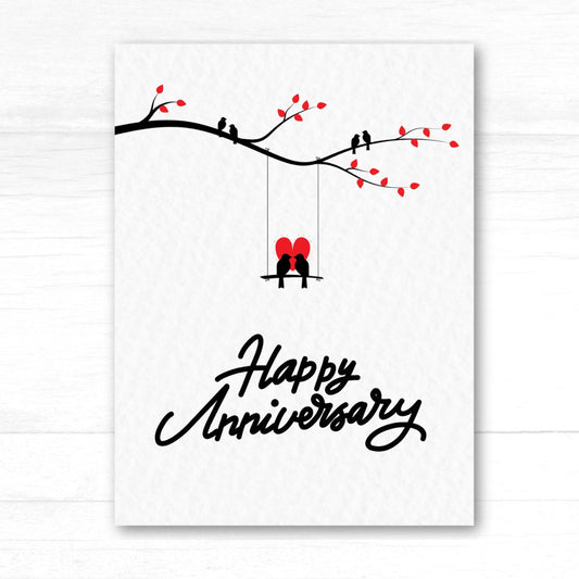Birds on the Swing Anniversary Card