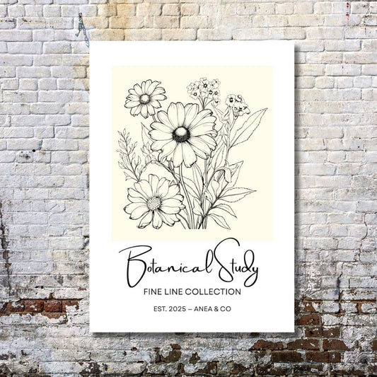 Botanical Study Collection floral poster featuring detailed botanical illustrations by ANEA