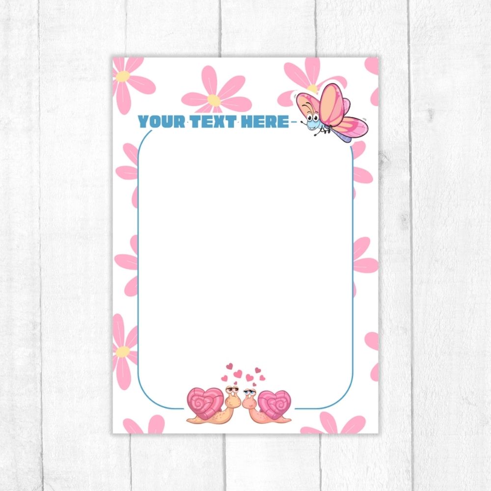CUTE SNAIL PERSONALISED A6 NOTEPAD