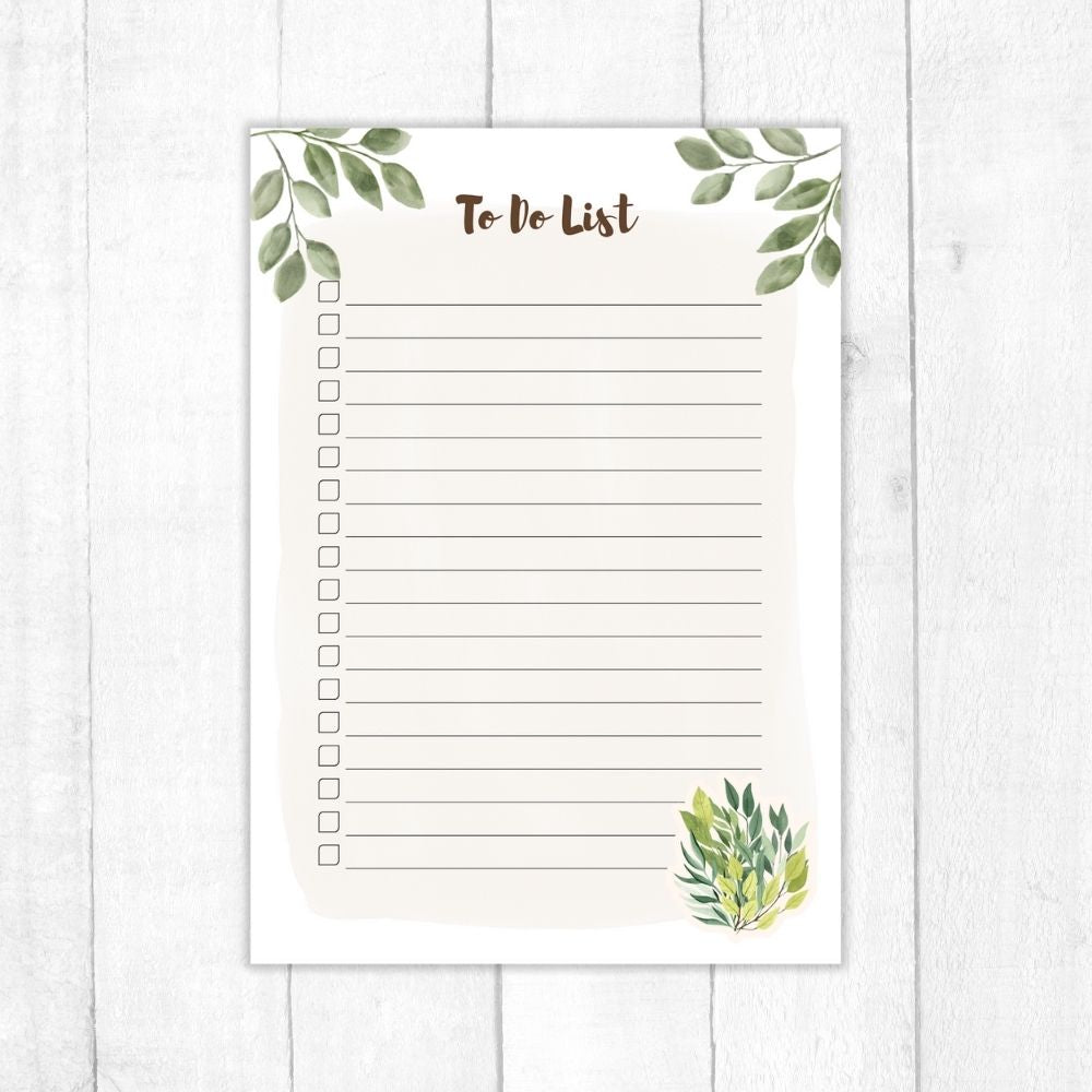FLORAL TO DO LIST A6 NOTEPAD