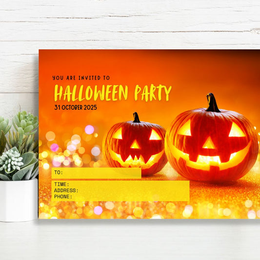 ORANGE HALLOWEEN PARTY INVITATION