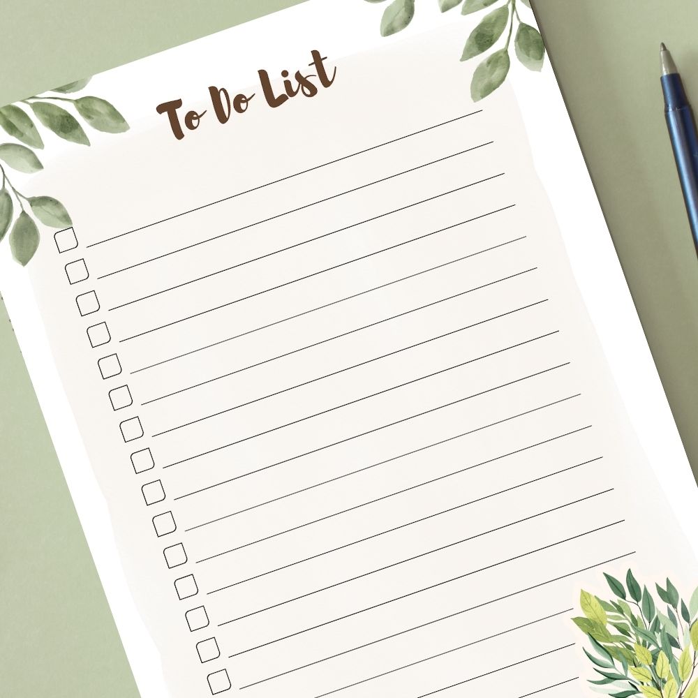 FLORAL TO DO LIST A6 NOTEPAD