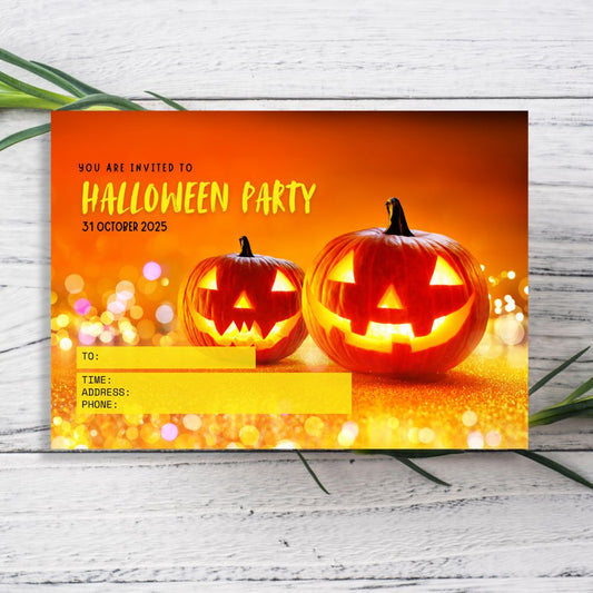 ORANGE HALLOWEEN PARTY INVITATION