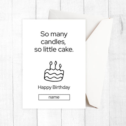 LITTLE CAKE BIRTHDAY PERSONALISED CARD