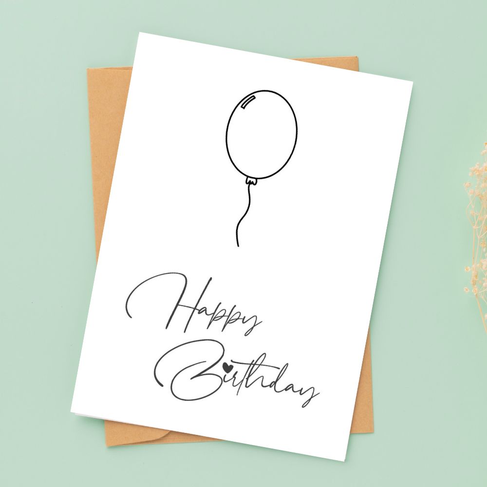 Minimalist Birthday Card with clean design by ANEA
