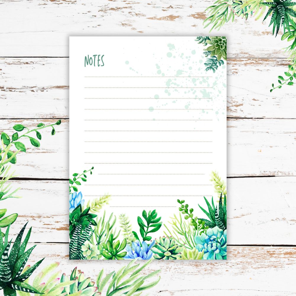 Botanical Design A6 Notepad – Compact notepad by ANEA featuring elegant botanical illustrations with lined space for writing or note-taking.