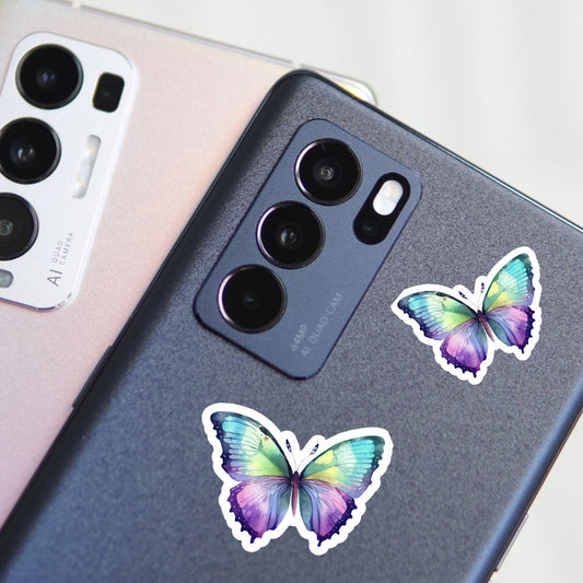 Phone case with butterfly stickers on a white background. BUTTERFLIES STICKER