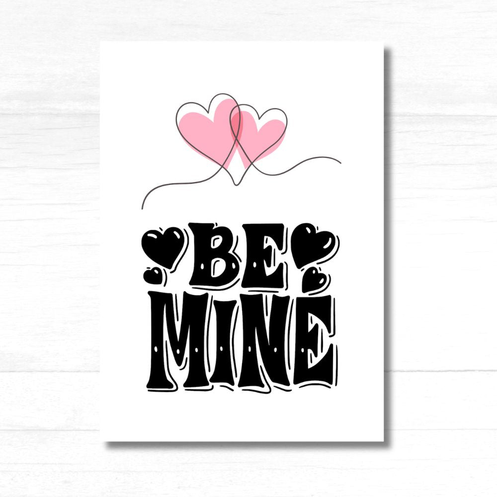 Be Mine Valentine's Card featuring a lovely design and romantic theme for Valentine’s Day – ANEA greeting card.