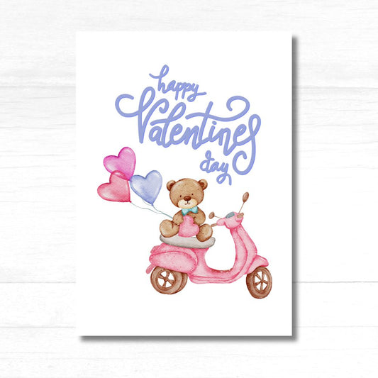 Bike Bear Valentine's Card