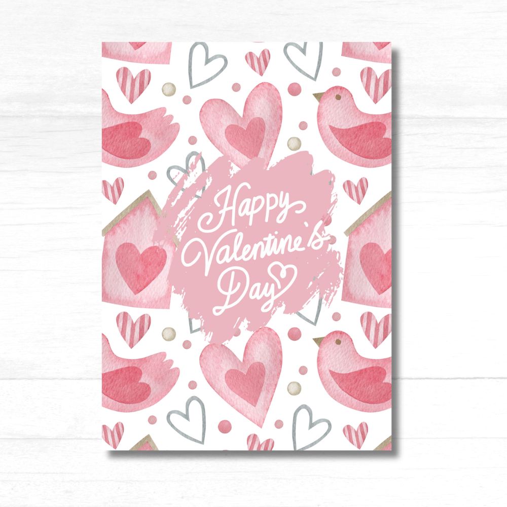 Birds & Hearts Valentine's Card