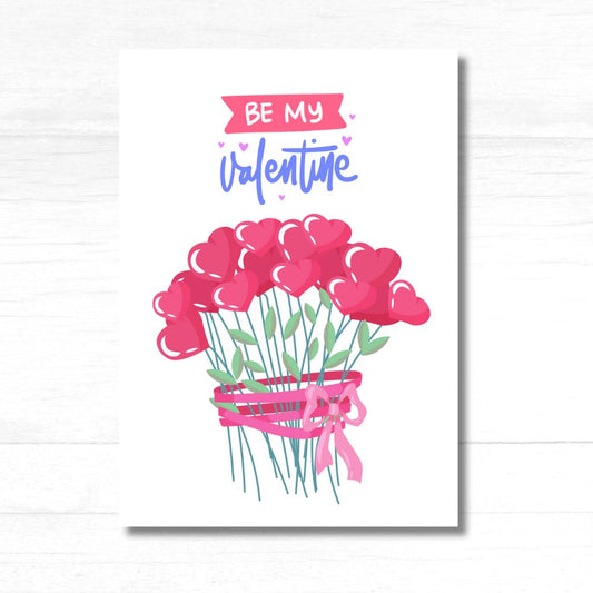 By My Valentine’s Card adorned with beautiful pink flowers, a charming and heartfelt design – ANEA greeting card.