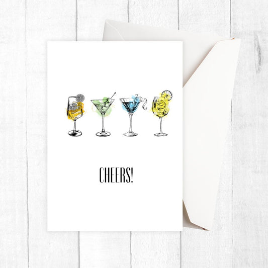 CHEERS MINIMALIST BIRTHDAY CARD