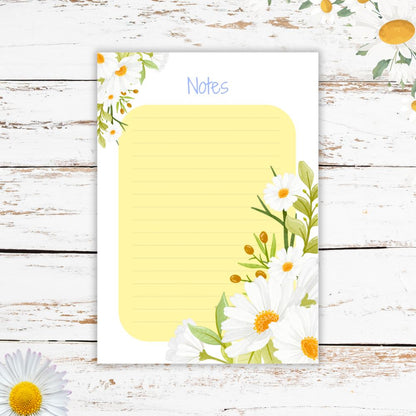 Daisy design A6 notepad by ANEA with 50 matte pages . DAISY DESIGN A6 NOTEPAD