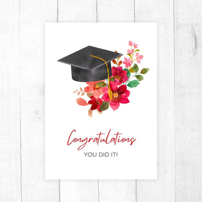 Wholesale floral congratulations graduation cards with elegant flower designs by ANEA & CO. Floral Congratulations Graduation Card