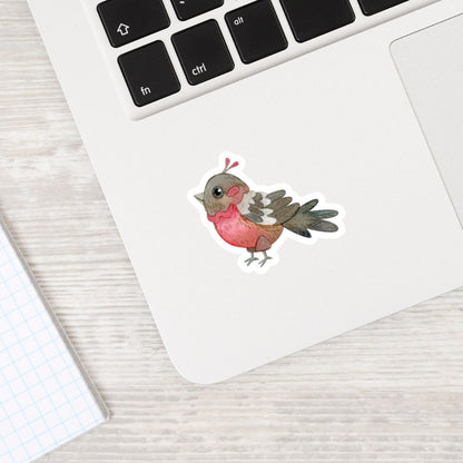 Bird-shaped sticker on a laptop. Forest Animals Sticker birds