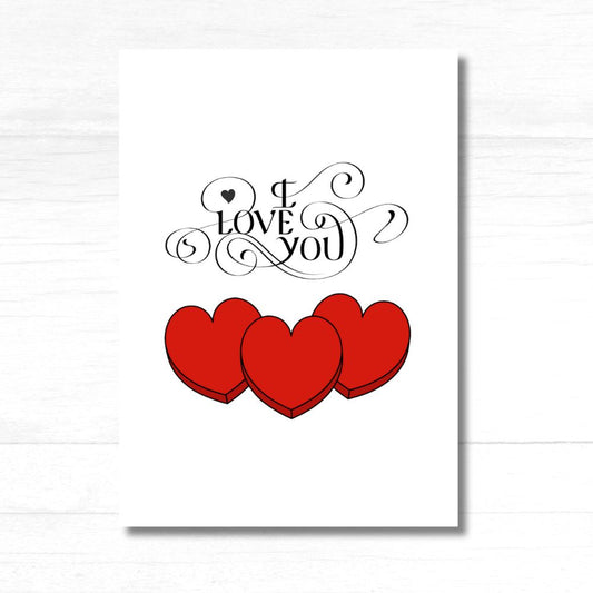 I Love You Valentine's Card with heartfelt message and charming design for Valentine’s Day – ANEA greeting card.