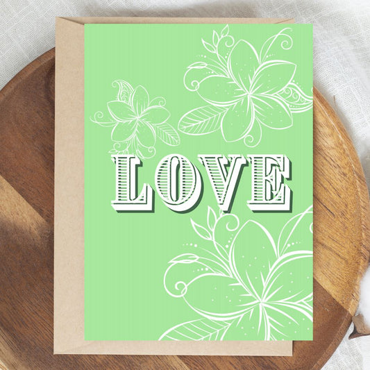 Floral Love Valentine Card with romantic flower design by ANEA.