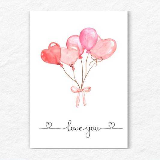 Love You Valentine card with romantic design by ANEA. 