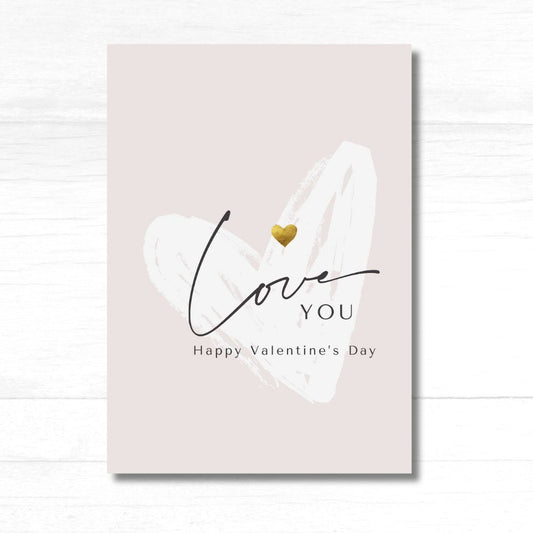 Love You Valentine Card with heartfelt design for expressing affection — ANEA greeting card.