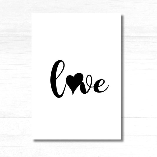 Love simple typographic Valentine's Card featuring elegant minimalist design for Valentine’s Day – ANEA greeting card.