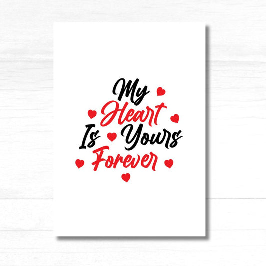 My Heart beautiful typographic Valentine's Card featuring elegant lettering and design for Valentine's Day – ANEA greeting card.