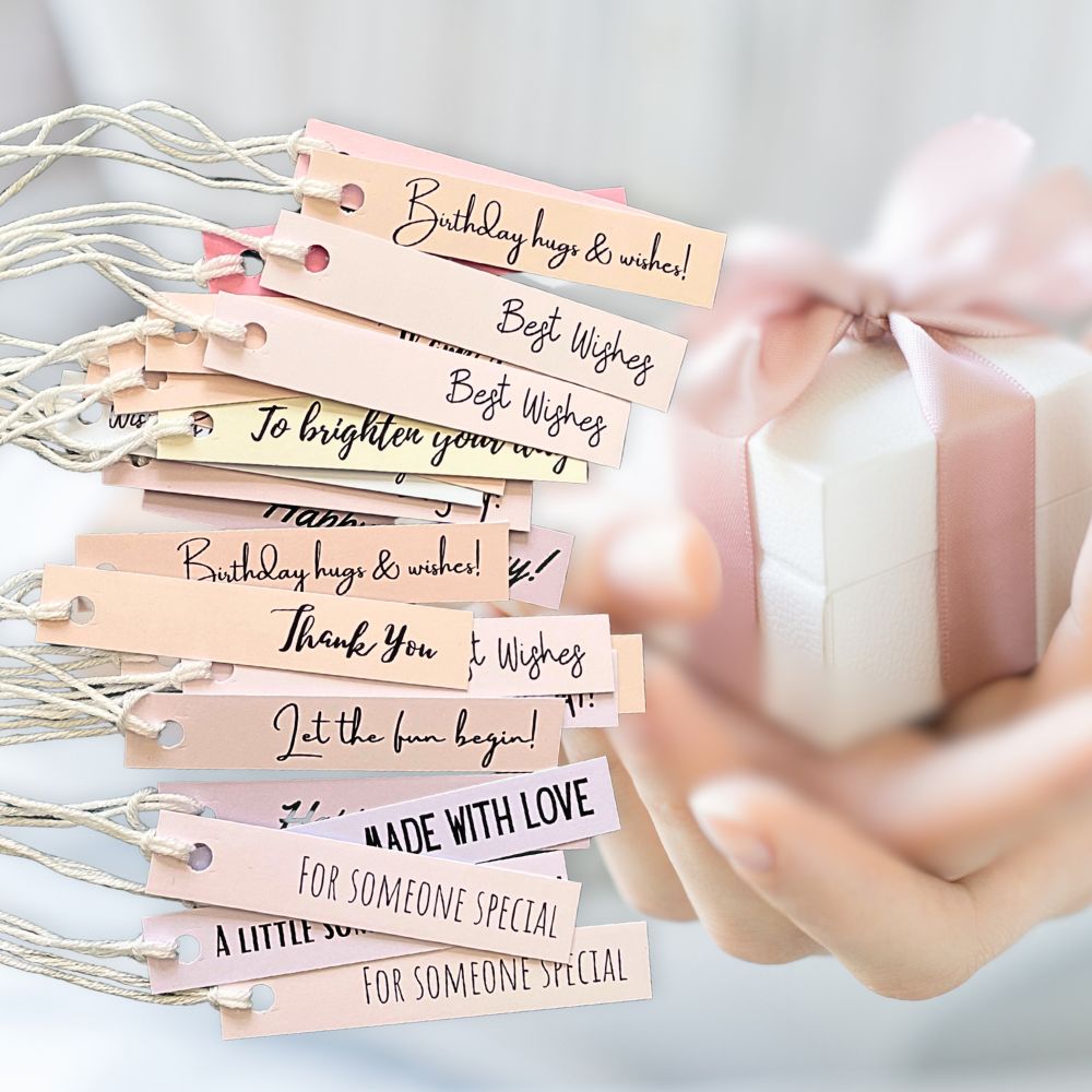 PERSONALISED PASTEL SLIM GIFT TAG SET
