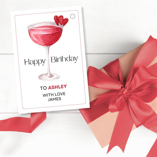 LOVE DRINK LARGE PERSONALISED GIFT TAG