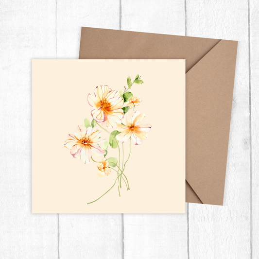 The Floral Card bursts with vibrant blooms, delicately illustrated to brighten any day. Perfect for birthdays, thank-yous, or just because, it’s a beautiful keepsake they’ll cherish long after the moment has passed—no watering required.