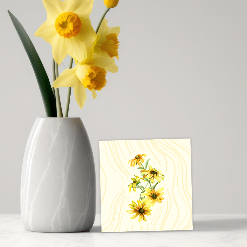 The Floral Birthday Card bursts with vibrant blooms, delicately illustrated to brighten any day. Perfect for birthdays, thank-yous, or just because, it’s a beautiful keepsake they’ll cherish long after the moment has passed—no watering required.