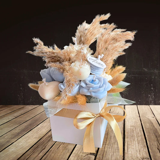 WHITE & BLUE PREMIUM CANDLE BOUQUET