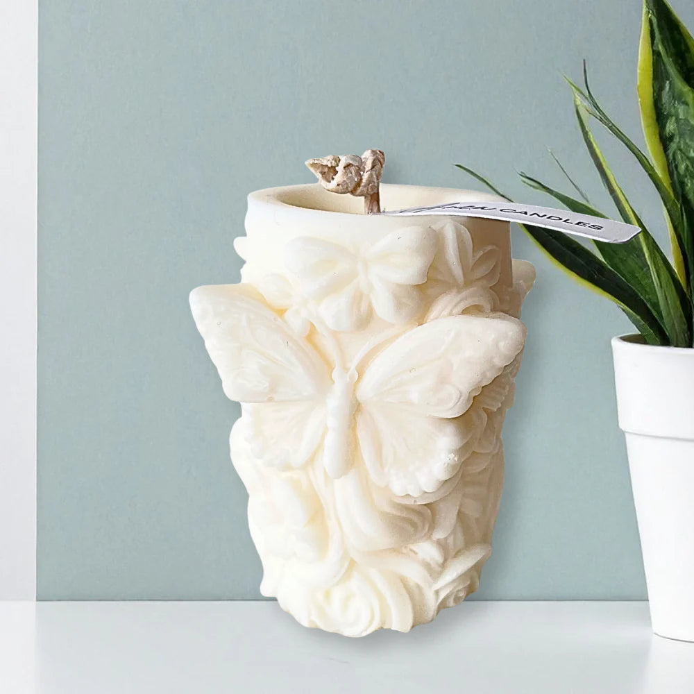 BUTTERFLIES PILLAR CANDLE