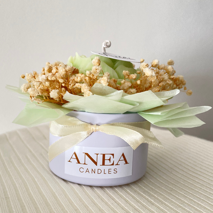GREEN CANDLE FLOWER MINI BOUQUET