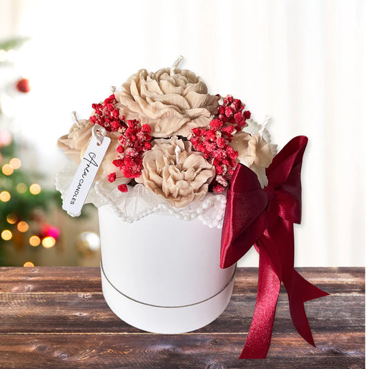 CREAM CHRISTMAS CANDLE BOUQUET