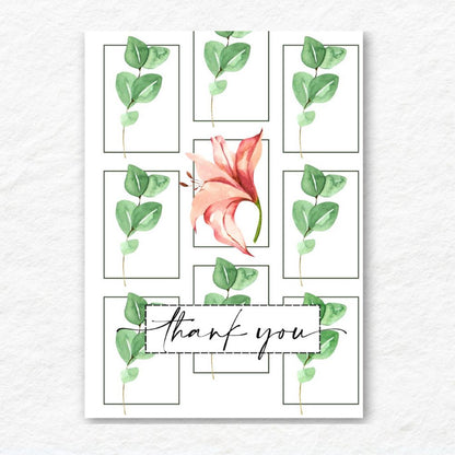 Botanical Thank You Card featuring elegant plant illustrations by ANEA