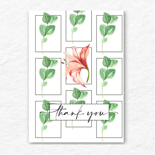 Botanical Thank You Card featuring elegant plant illustrations by ANEA