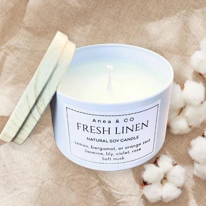 FRESH LINEN NATURAL SOY CANDLE