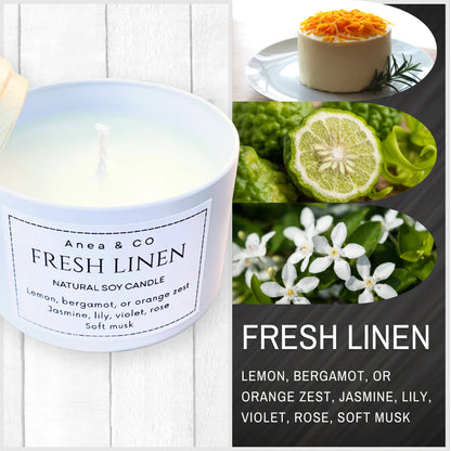 FRESH LINEN NATURAL SOY CANDLE