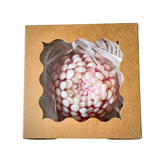 FRESH LINEN PINK FLOWER CANDLE