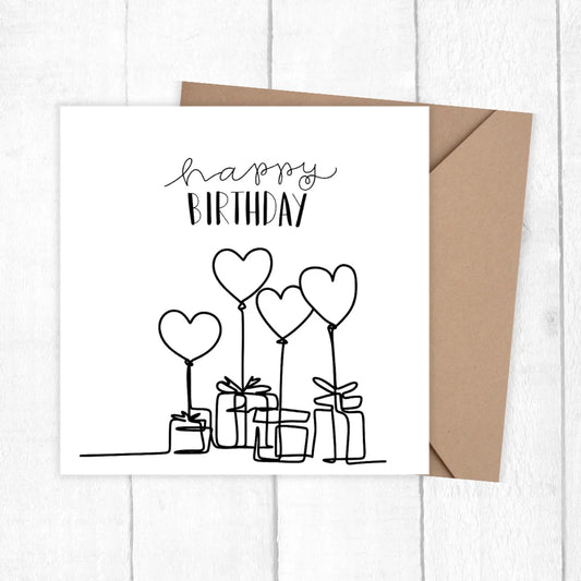 HAPPY BIRTHDAY HEARTS CARD