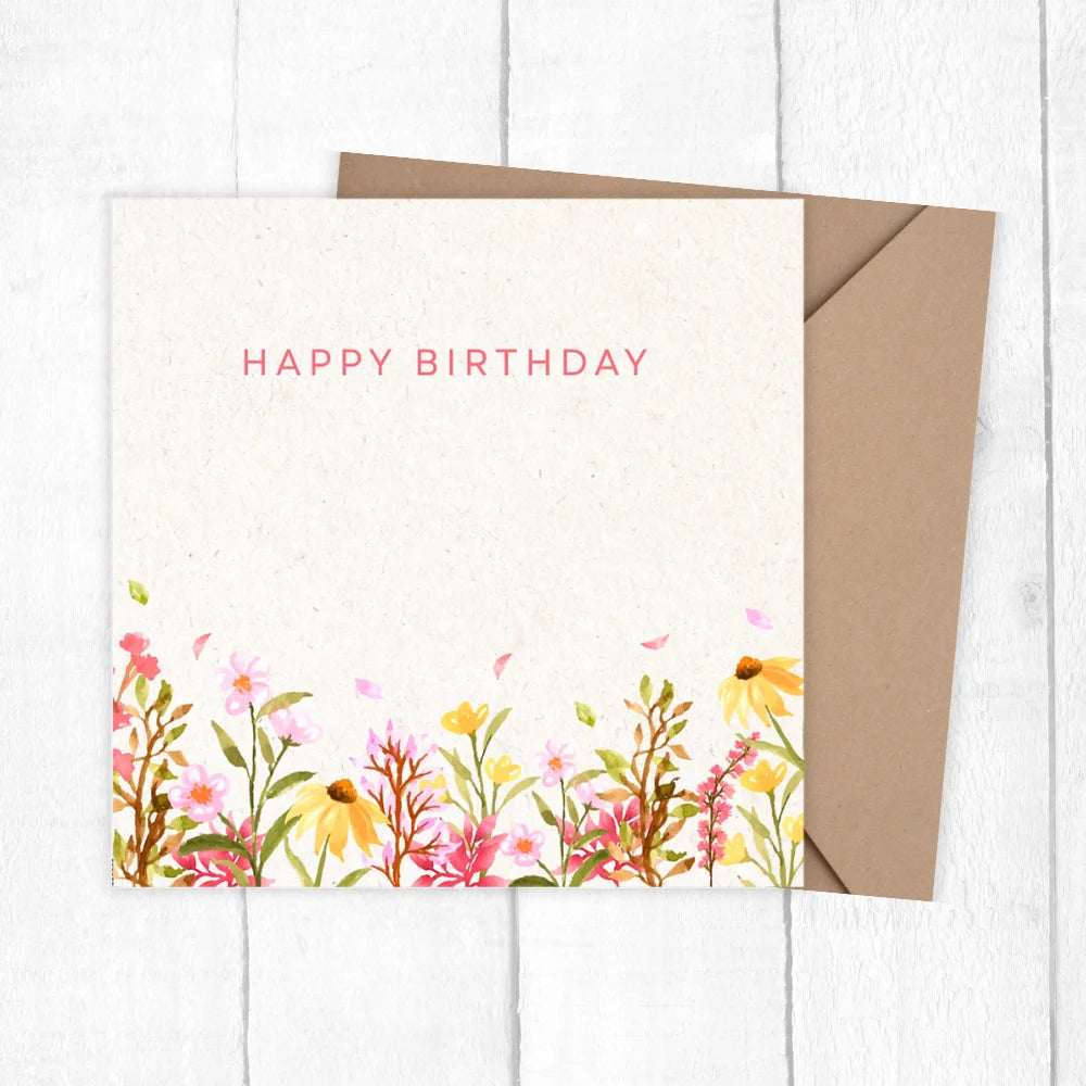 WILD FLOWERS BIRTHDAY CARD 