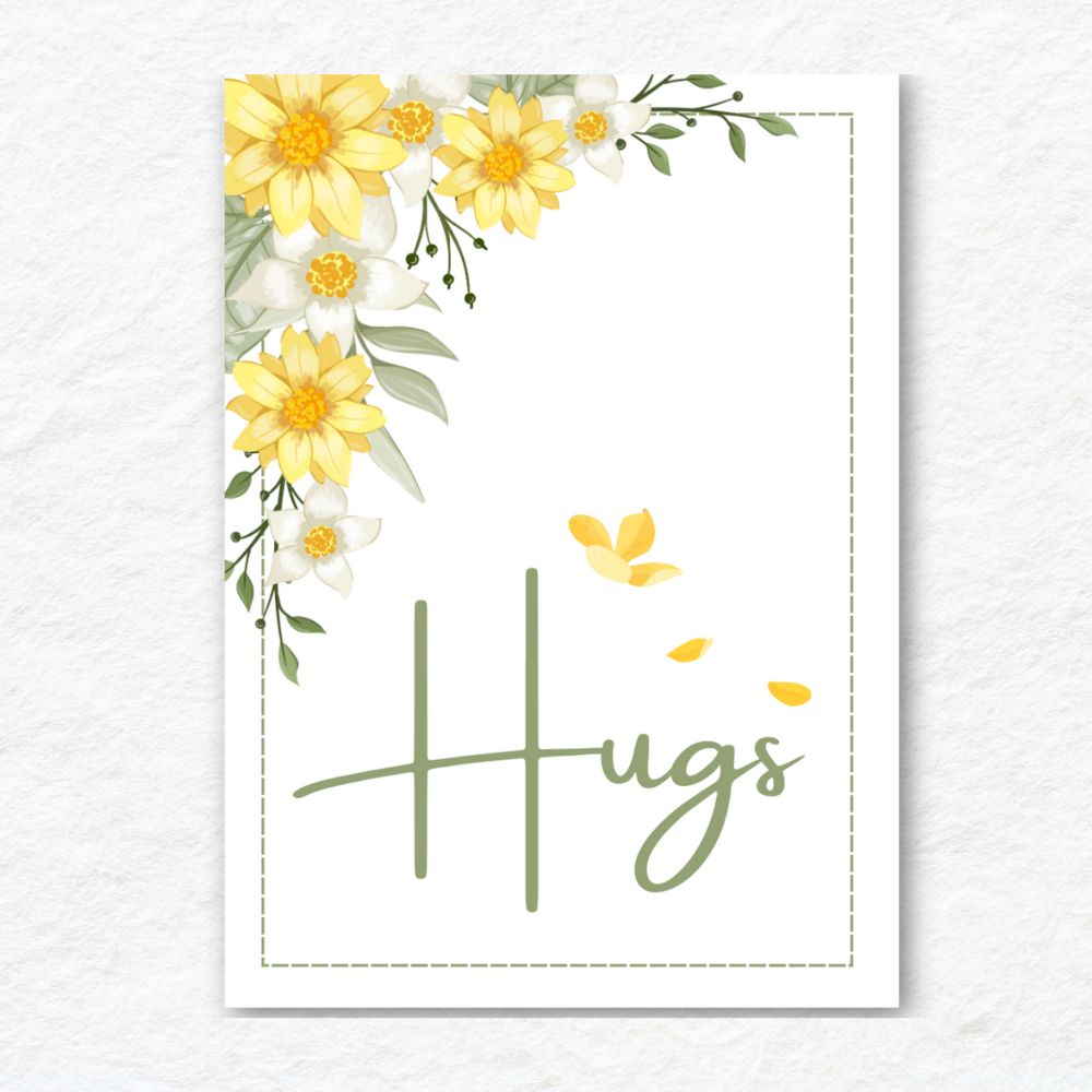 Hugs beautiful greeting card with warm, heartfelt design by ANEA
